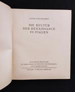 Die Kultur Der Reanissance in Italien - J. Burckhardt - Safari - 1941 - Deutsch