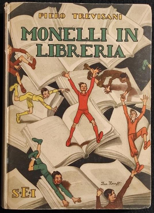 Monelli in Libreria - P. Trevisani, Ill. I. Zueff - SEI - 1944 - copertina