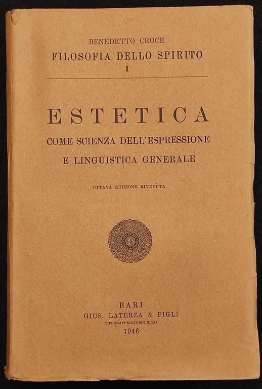 Estetica - B. Croce - Laterza - 1946 - Benedetto Croce - copertina