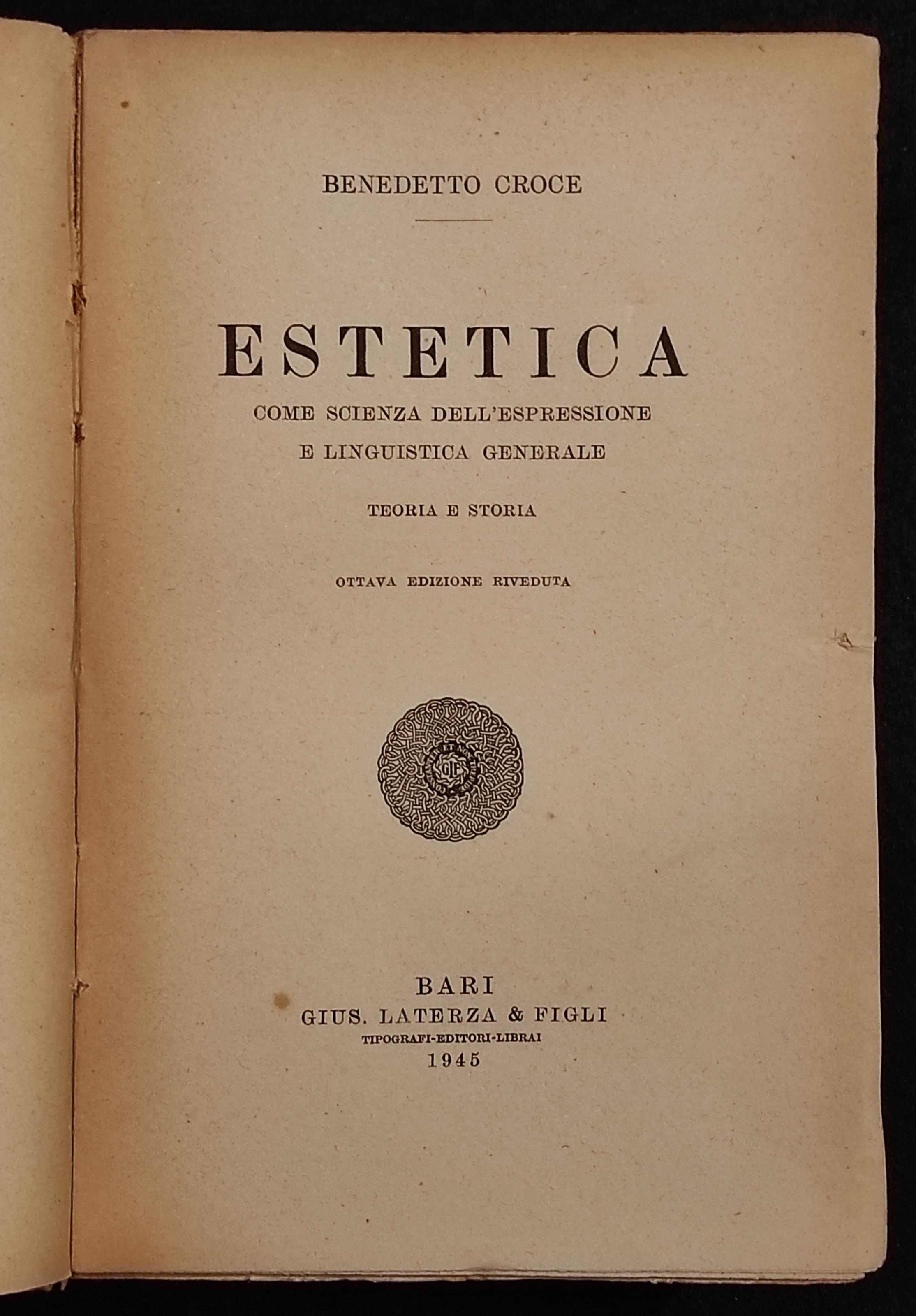 Estetica - B. Croce - Laterza - 1946