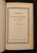 Persio e Giovenale - Le Satire - Frassinetti - UTET - 1956