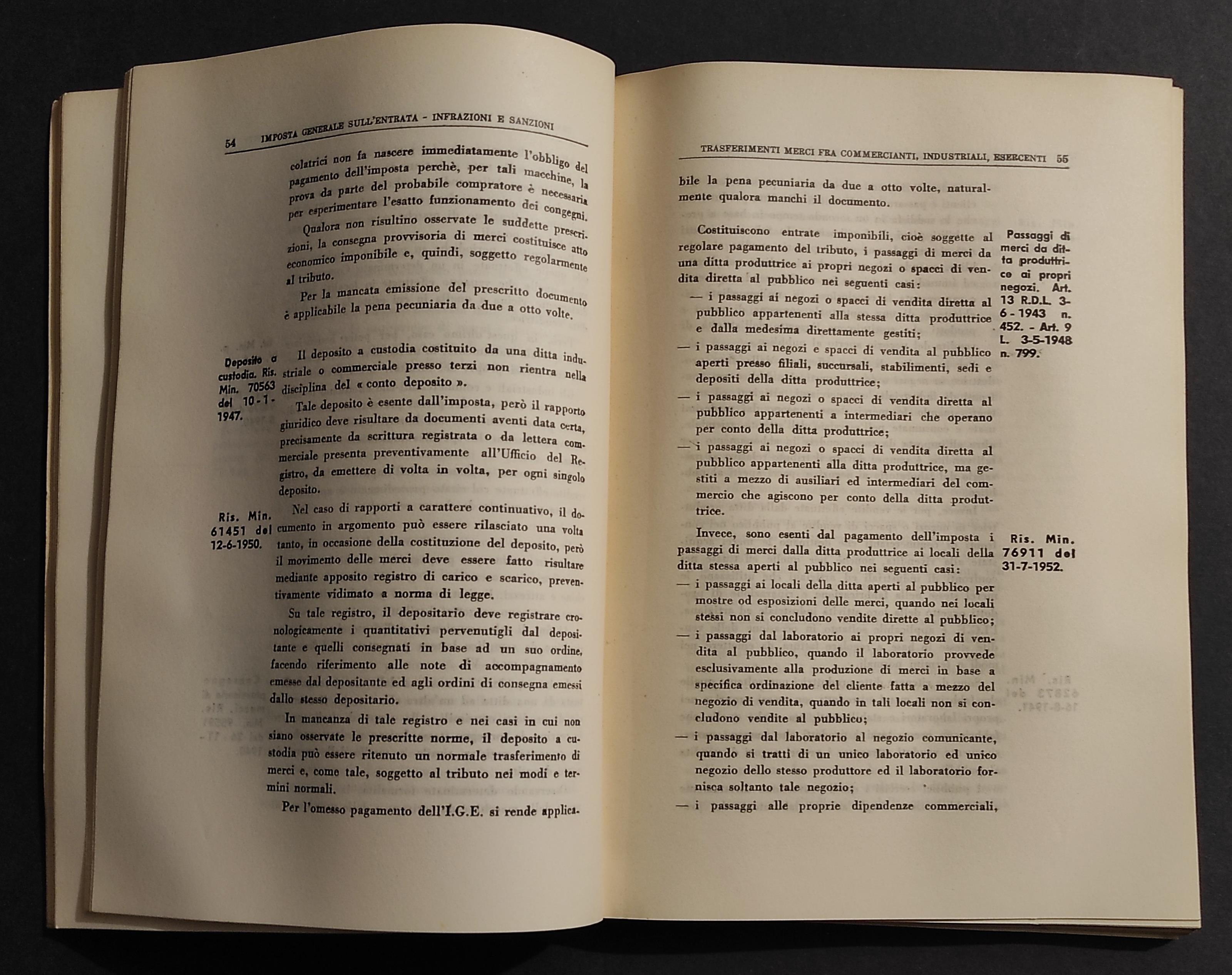 Imposta Generale sull'Entrata - P. Molino - Ed. S.P.E.S. - 1957