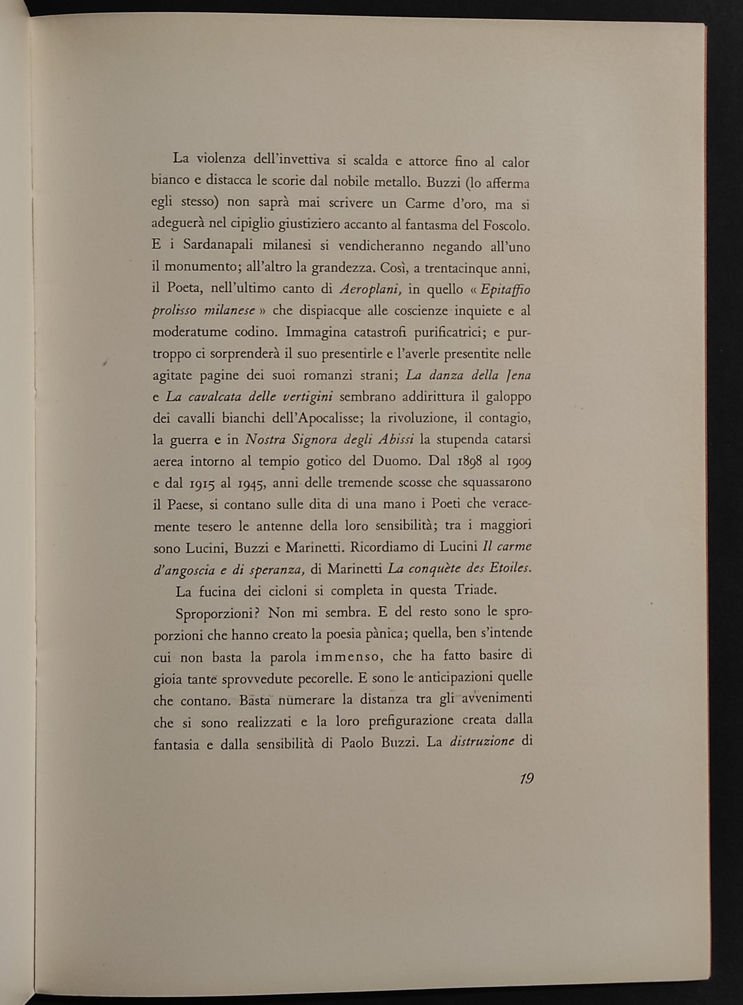 Paolo Buzzi Milanese - E. Guicciardi - 1959 - Discorso