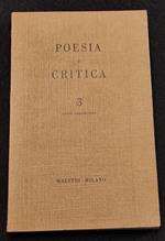 Poesia e Critica 3 - Rivista Quadrimestrale - Anno I N.3 - Maestri