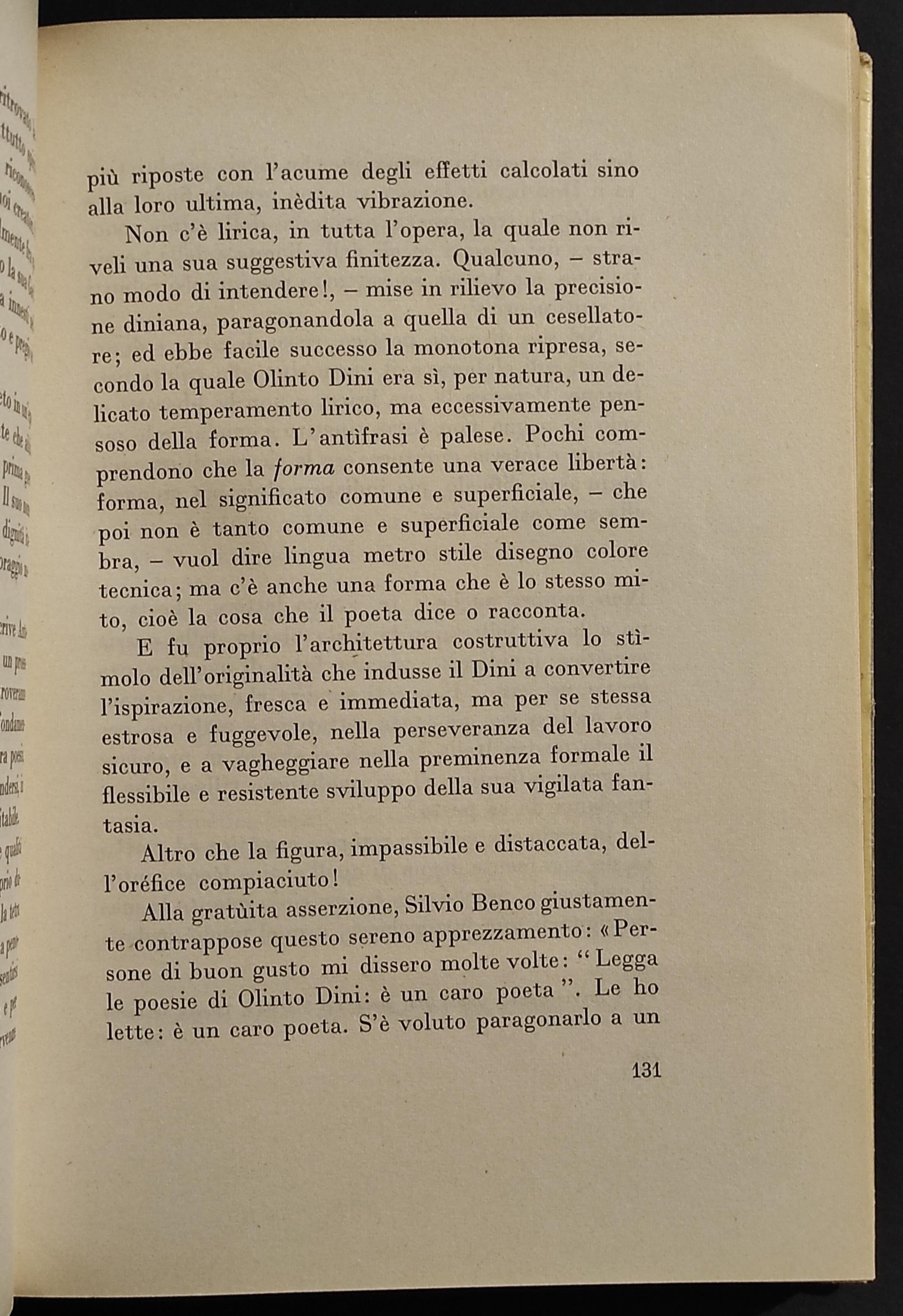 Olinto Dini - Uomo e Poeta - R. Majolo - Ed. Rassegna - 1962
