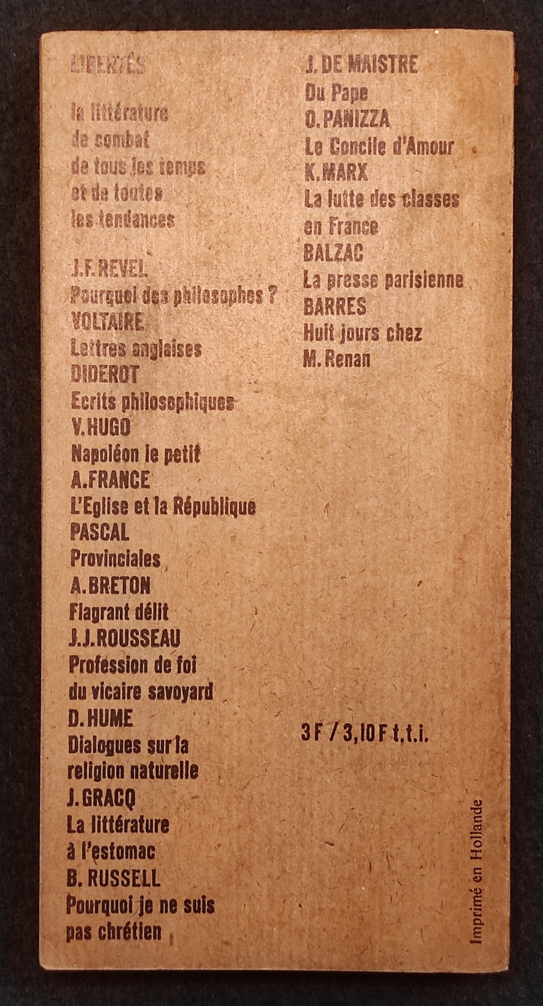La Concile d'Amour - O. Panizza - Ed. J.J. Pauvert - 1964