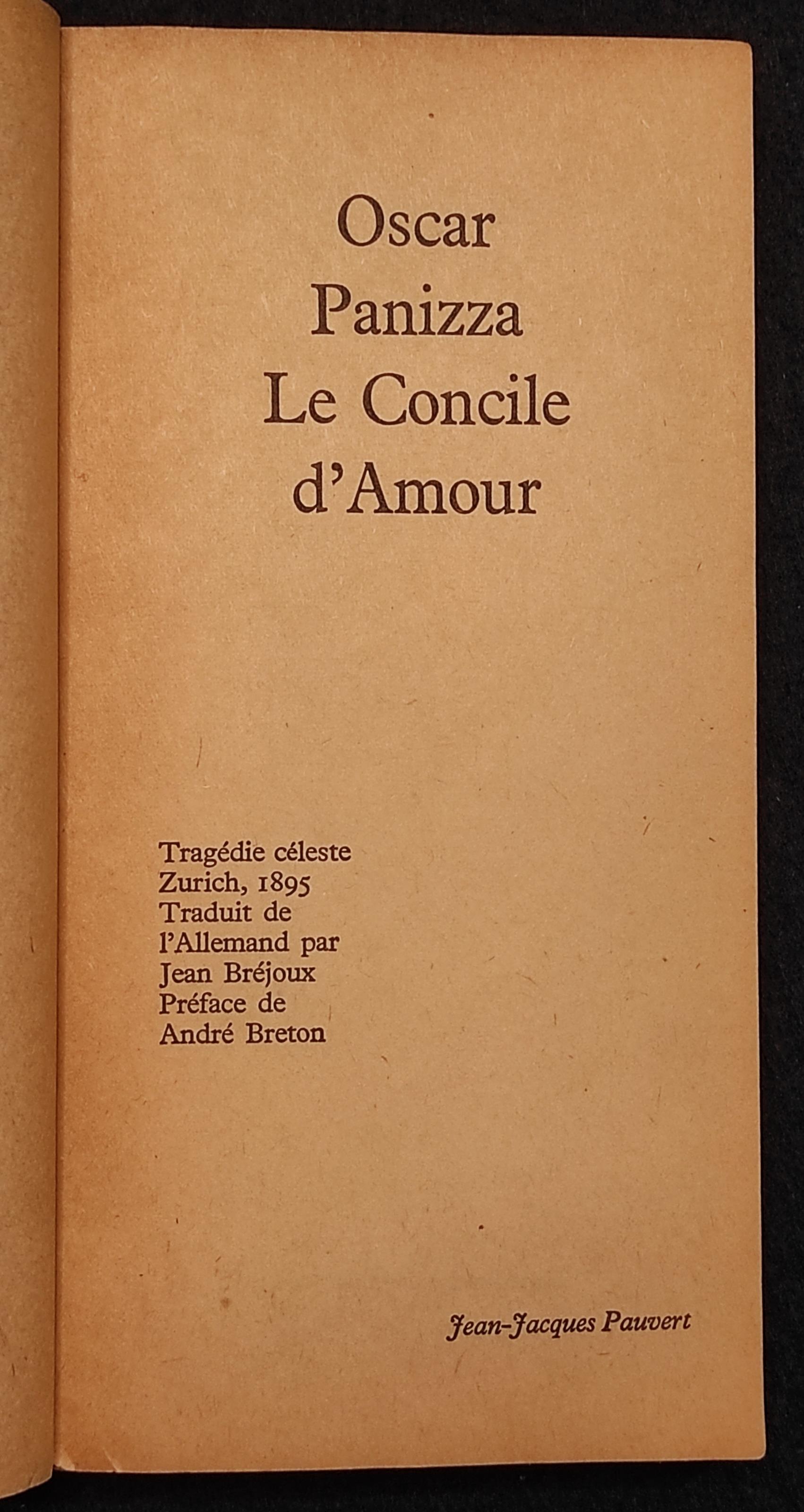 La Concile d'Amour - O. Panizza - Ed. J.J. Pauvert - 1964