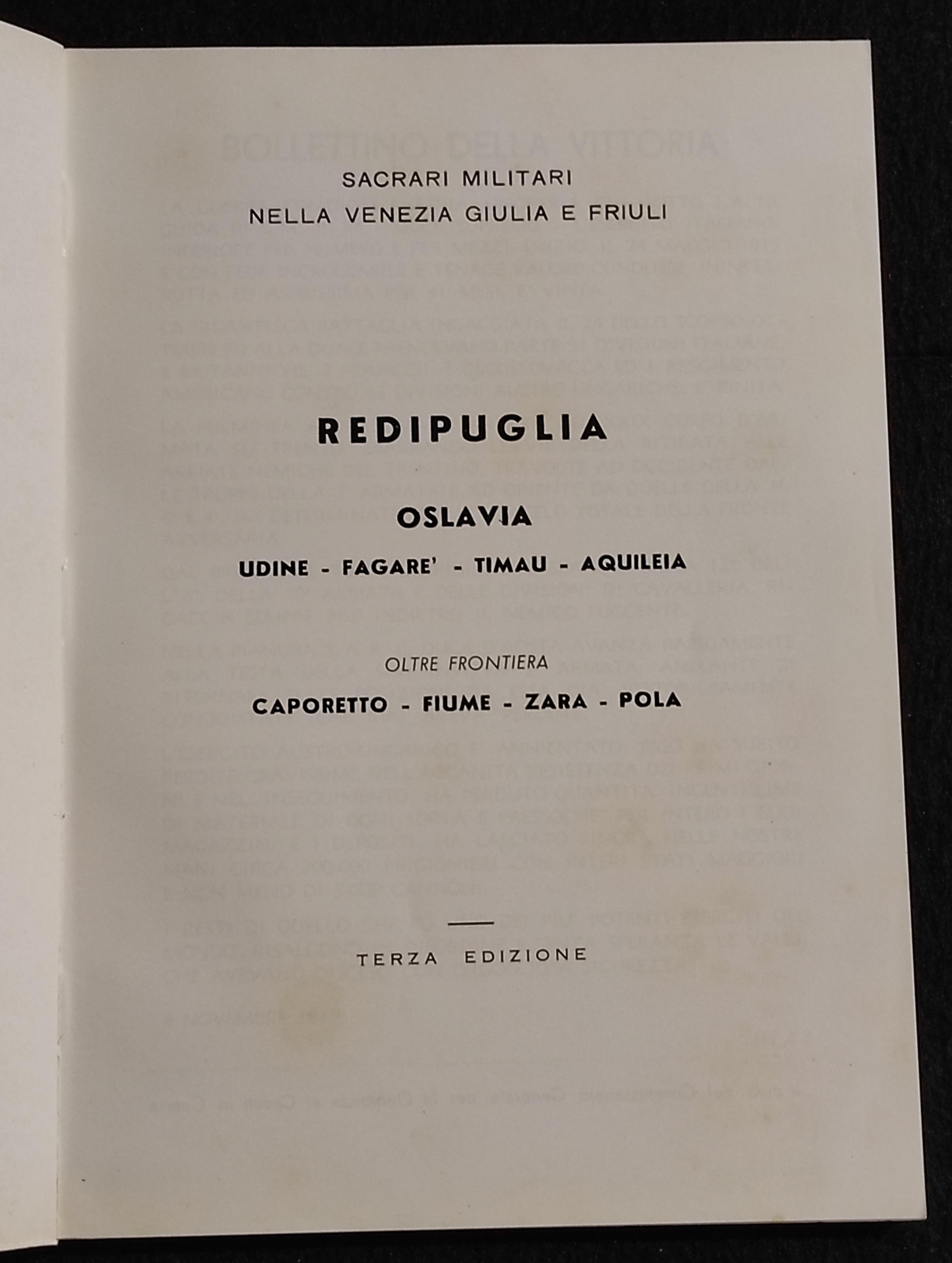 Redipuglia Oslavia - Sacrari Militari Venezia Giulia e Friuli - 1965