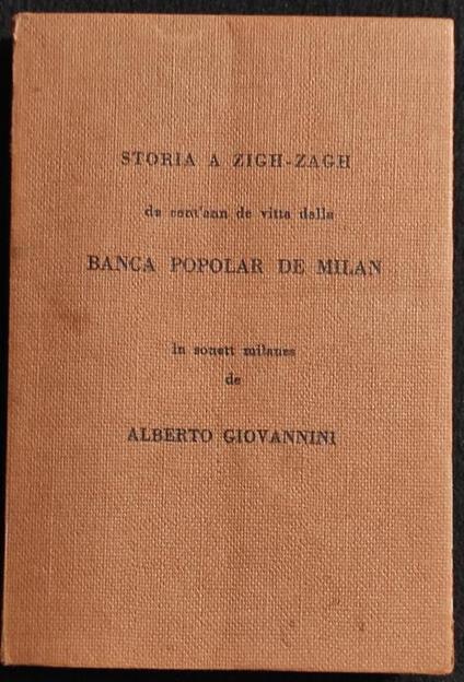 Storia a Zigh-Zagh - Sonett Milanes - A. Giovannini - 1965 - Alberto Giovannini - copertina