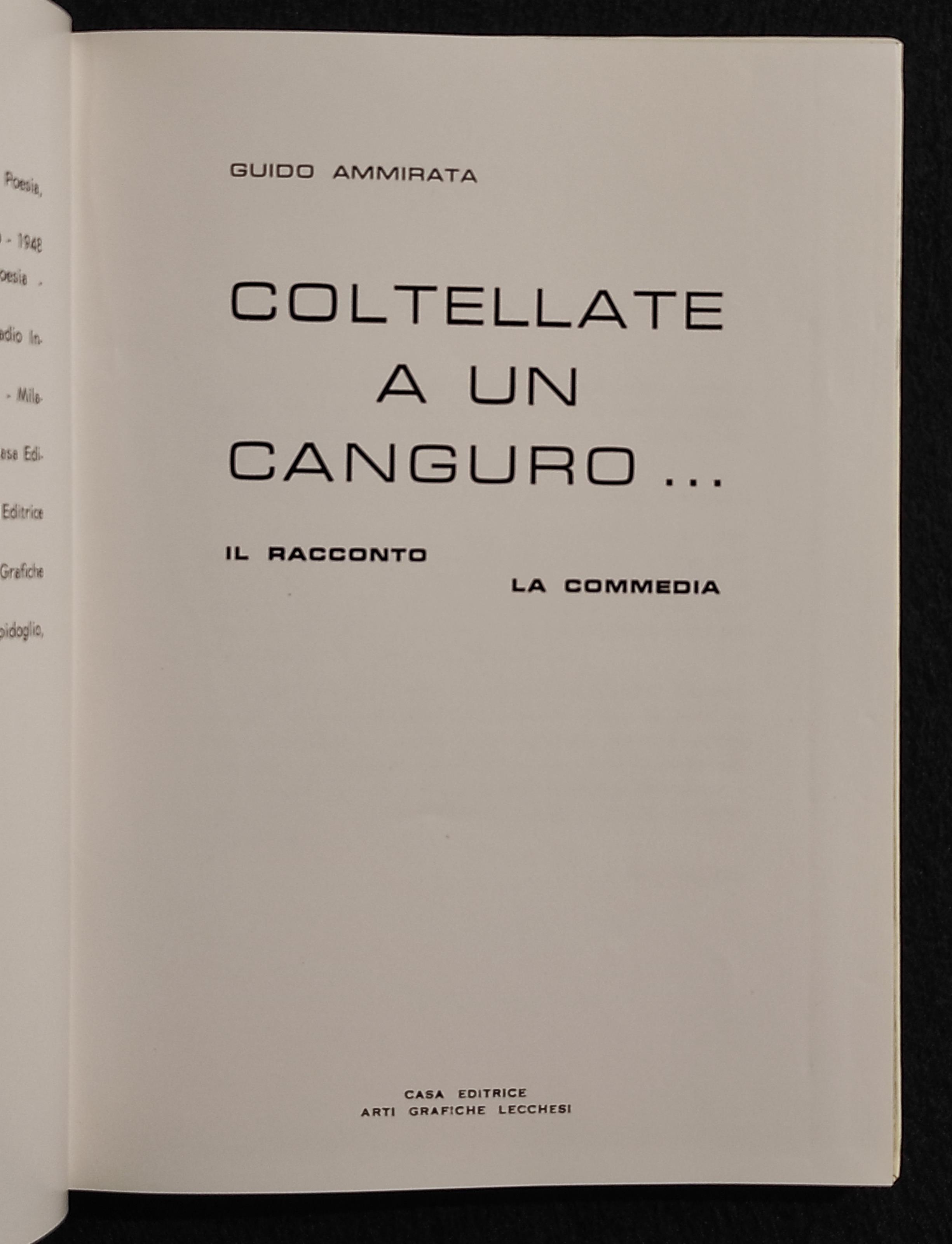 Coltellate a un Canguro - G. Ammirata - Ed. Arti G. Lecchese - 1971