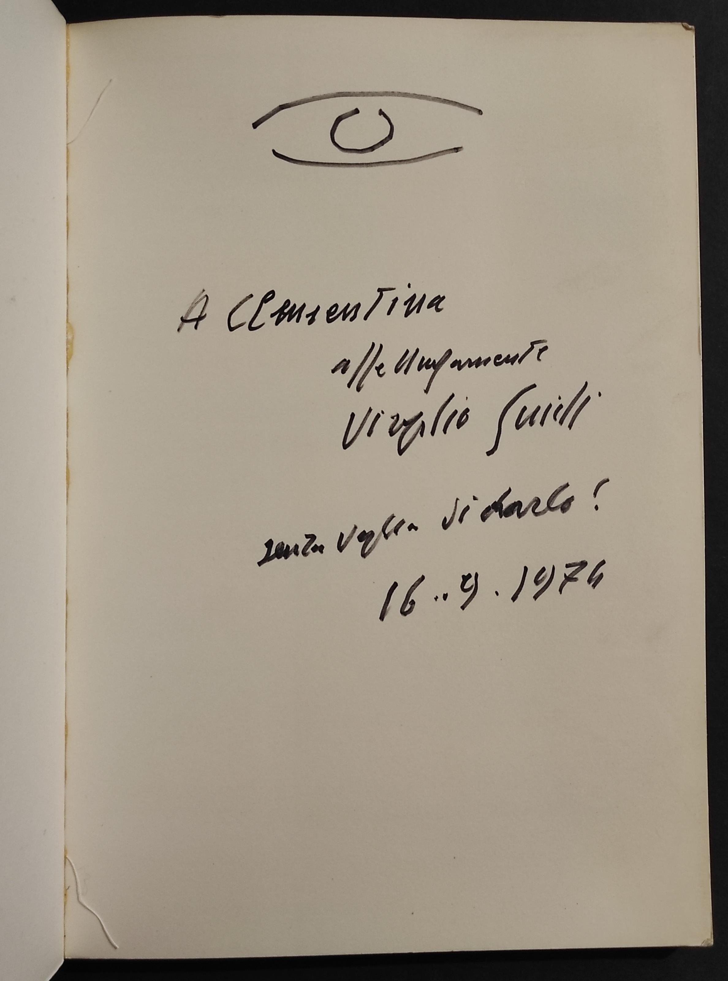Mostra di Virgilio Guidi - G. Perocco - Museo d'Arte Venezia 1973 - Dedica