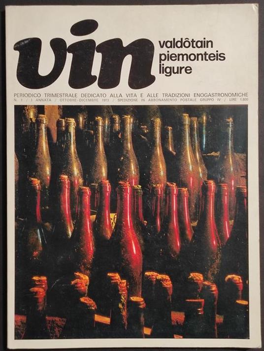 Vin Valdotain Piemonteis Ligure - Ed. Eda - N.1 1973 - copertina
