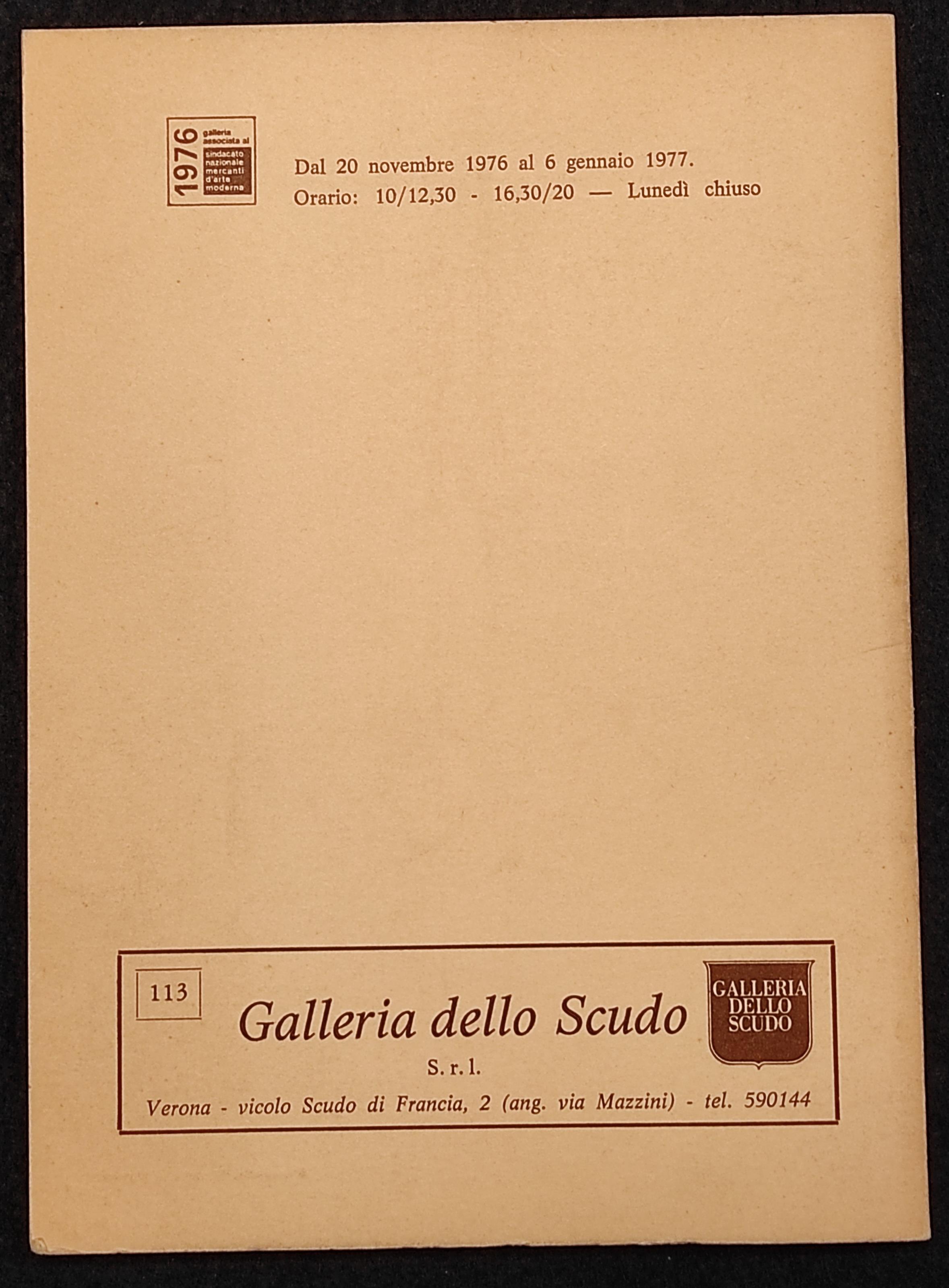 Giorgio Morandi - Galleria dello Scudo - 1976 - Arte