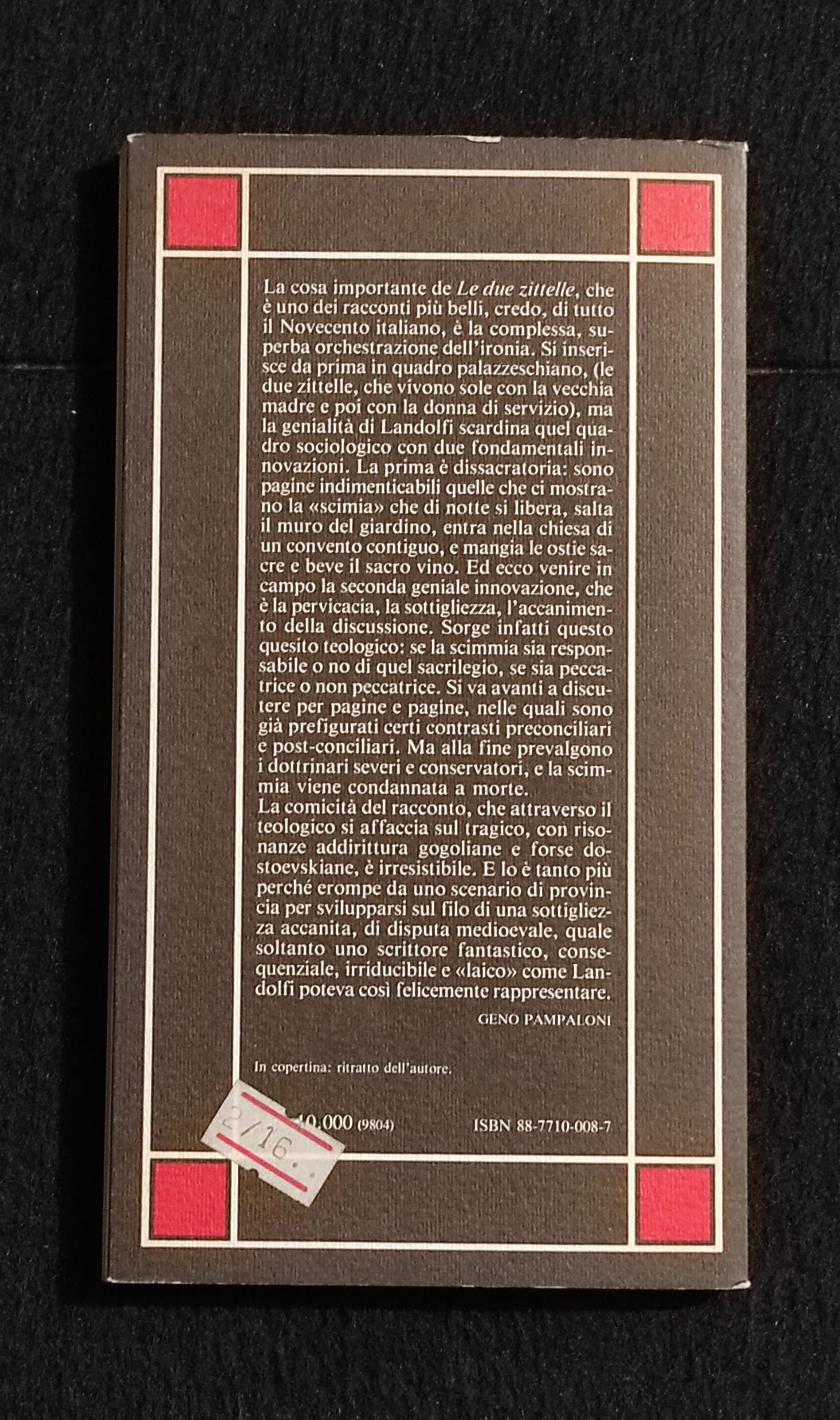 Le Due Zitelle - T. Landolfi - Ed. Rizzoli - 1985