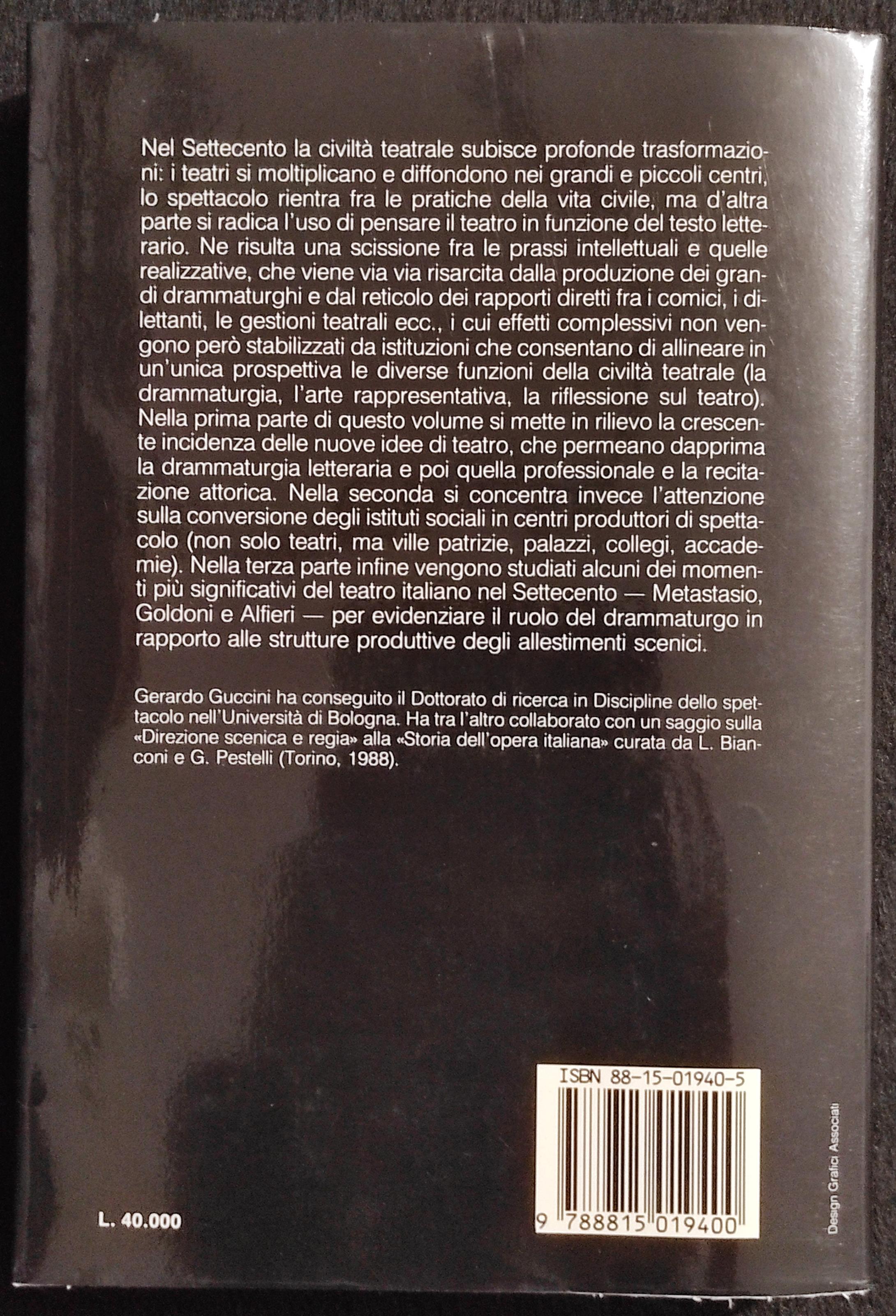 Il Teatro nel Settecento - G. Guccini - Il Mulino - 1988