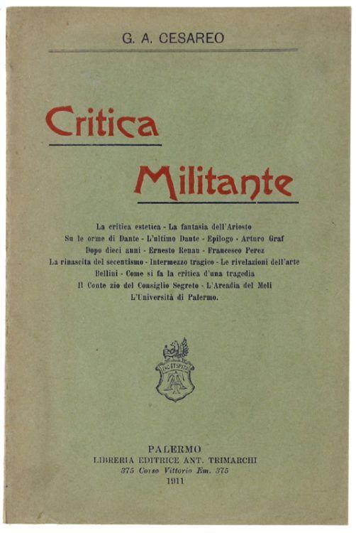 Critica Militante - G. A. Cesareo - copertina