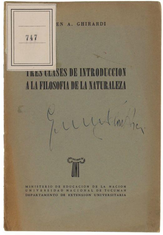 Tres Clases De Introduccion A La Filosofia De La Naturaleza - copertina