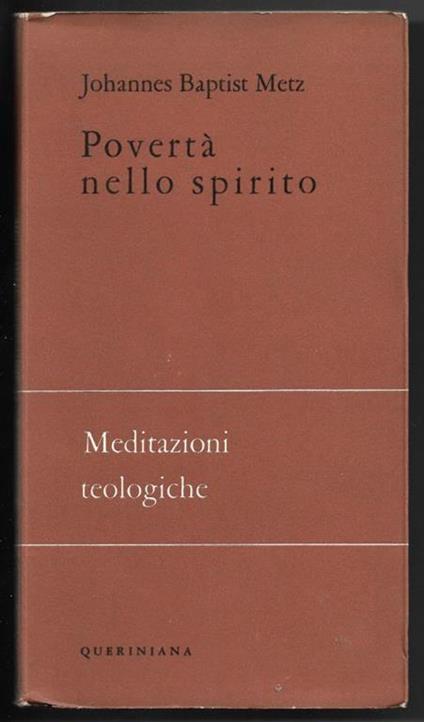 Povertà nello spirito - Johann Baptist Metz - copertina