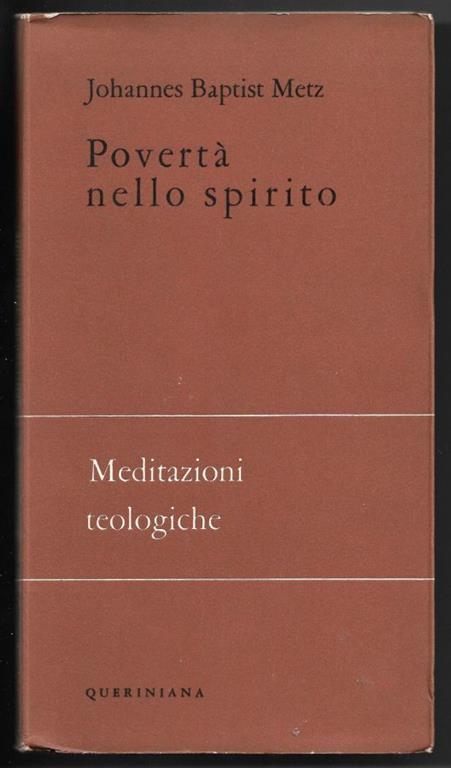 Povertà nello spirito - Johann Baptist Metz - copertina