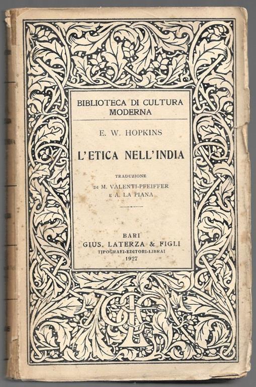 L’etica nell’India - E. Hopkins - copertina