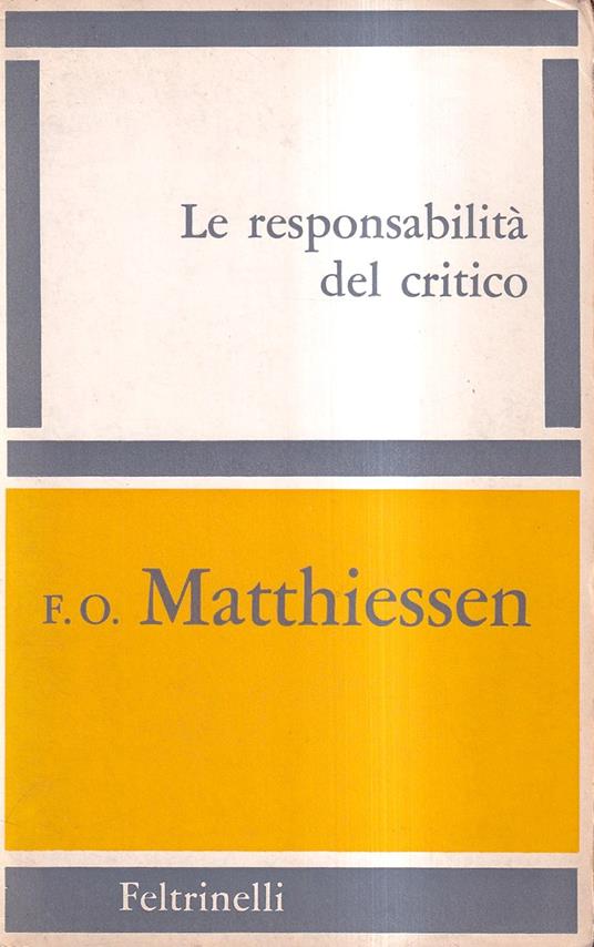 La responsabilità del critico - copertina