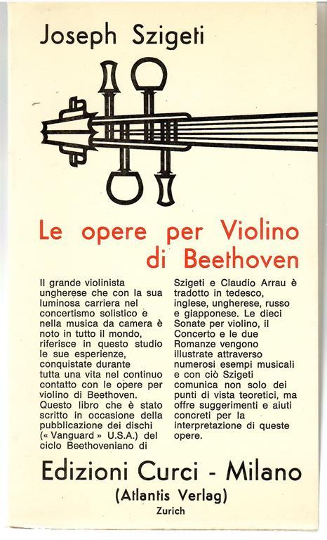 Le Opere Per Violino Di Beethoven - Joseph Szigeti - copertina