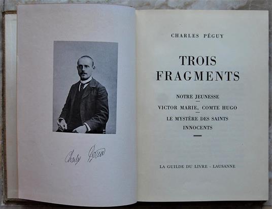 Trois Fragments - Charles Péguy - copertina