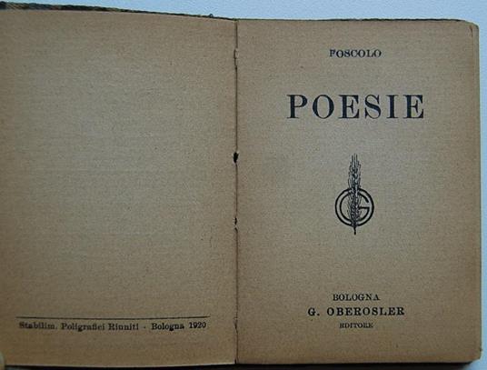 Poesie - Ugo Foscolo - copertina