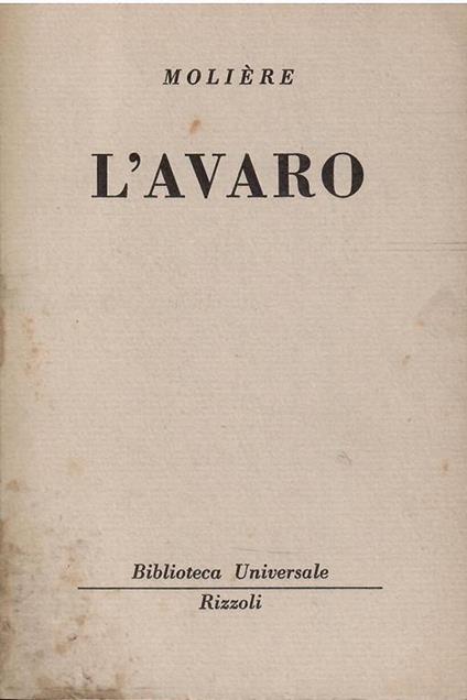 L' Avaro - Molière - copertina