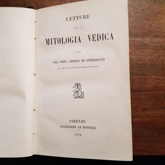 Letture sopra la mitologia Vedica - Angelo De Gubernatis - copertina