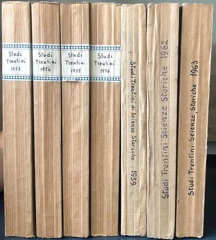 Studi trentini di scienze storiche: rivista della Società di studi per la Venezia Tridentina: ANNATE IN VOLUME - copertina