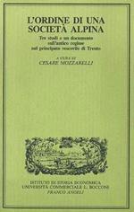 L'ordine di una società alpina: tre studi e un documento sull'antico regime nel principato vescovile di Trento