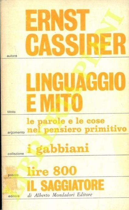 Linguaggio e mito. Contributo al problema del nome degli dei - Ernst Cassirer - copertina