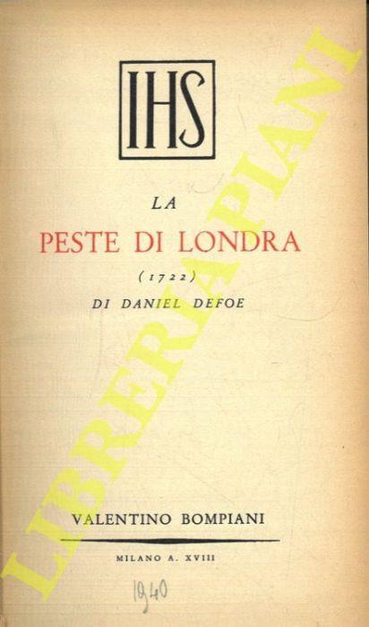 La peste di Londra - Daniel Defoe - copertina