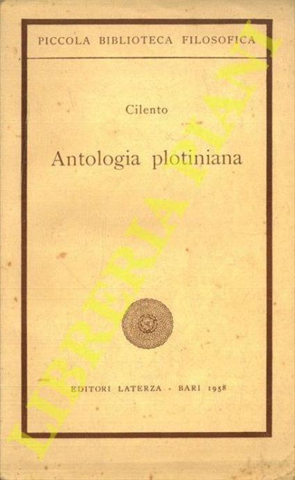Antologia plotiniana - Vincenzo Cilento - copertina