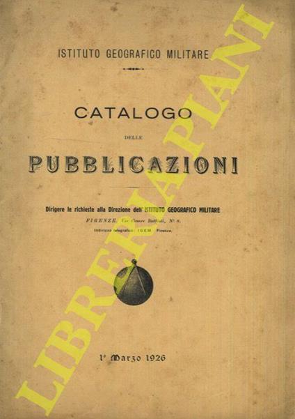 Catalogo delle Pubblicazioni - copertina