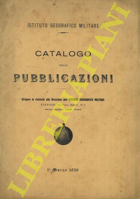Catalogo delle Pubblicazioni - copertina