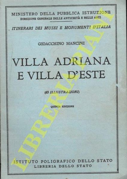 Villa Adriana e Villa d'Este - Gioacchino Mancini - copertina