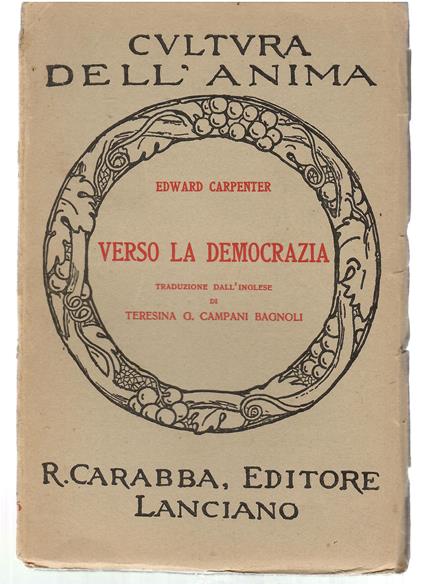 Verso La Democrazia - Edward Carpenter - copertina