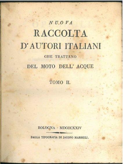 Opuscoli idraulici di (...). Fa parte - copertina