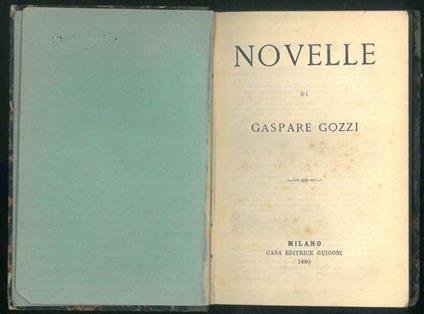 Novelle - Gaspare Gozzi - copertina