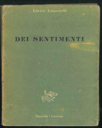 Dei sentimenti - Enrico Emanuelli - copertina