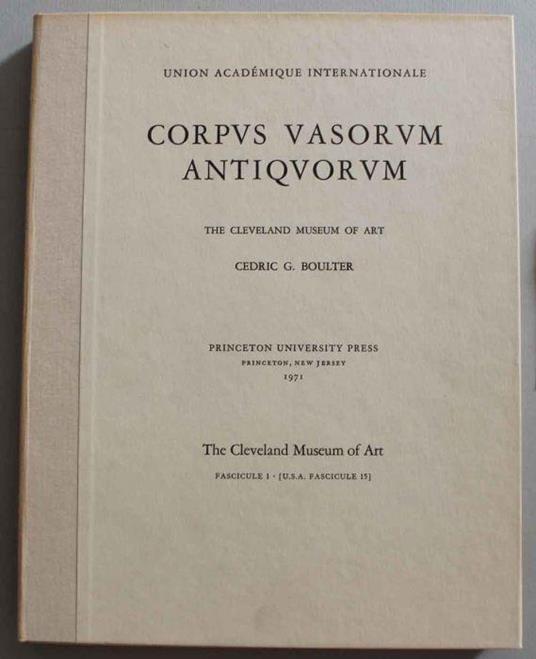Corpus vasorum antiquorum, U.S.A. Fasc. 15 Cleveland Museum of Art Fasc. 1 - copertina