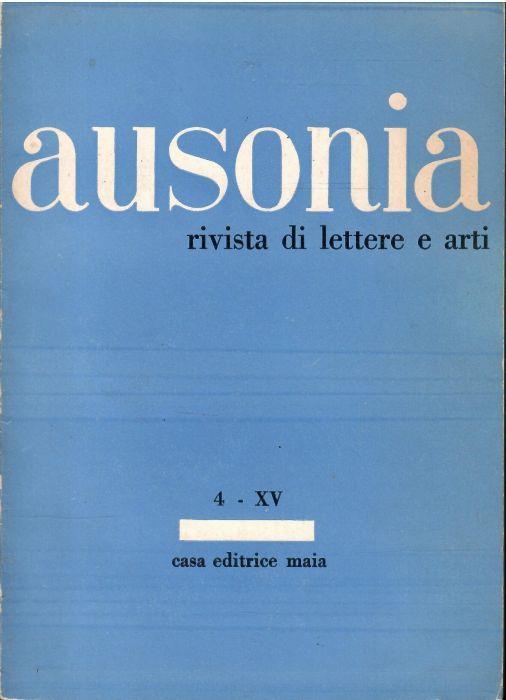 Ausonia Rivista di Lettere e Arti N. 4-Xv - copertina