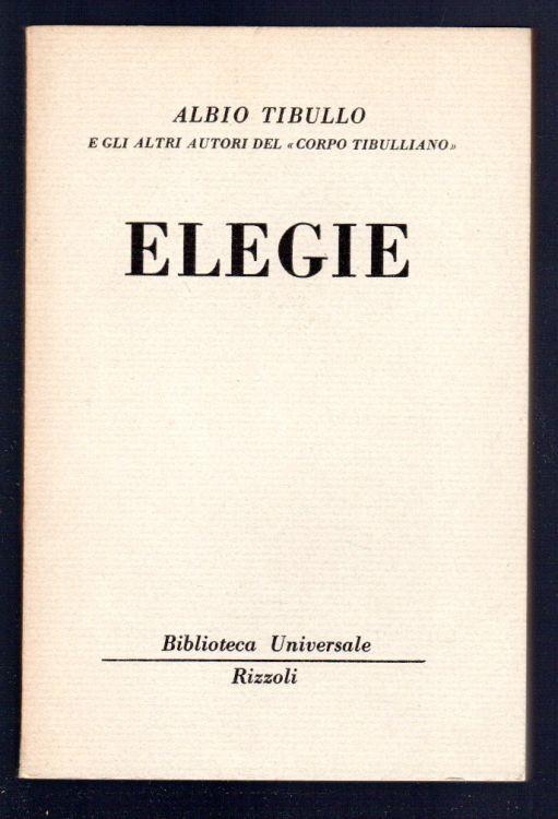 Elegie - Albio Tibullo - copertina