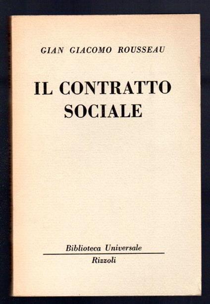 Il contratto sociale - Jean-Jacques Rousseau - copertina