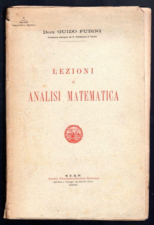 Lezioni di analisi matematica - Guido Fubini - copertina