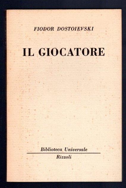 Il giocatore - Fëdor Dostoevskij - copertina