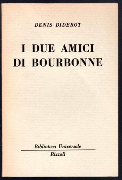 I due amici di Bourbonne - Denis Diderot - copertina