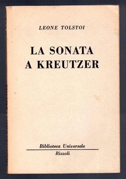 La sonata a Kreutzer - Lev Tolstoj - copertina
